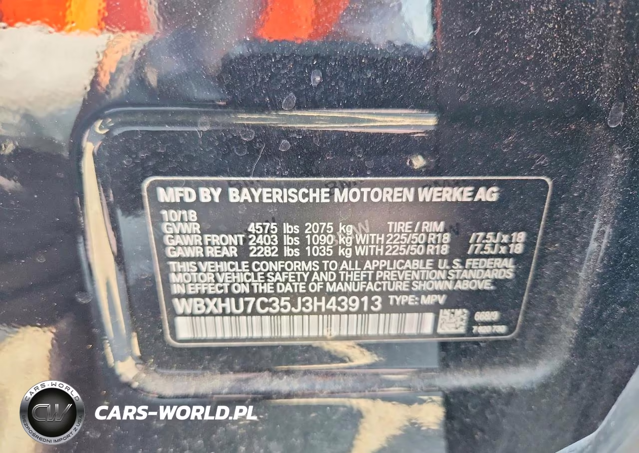 2018 BMW X1 Sdrive28I VIN:WBXHU7C35J3H43913 - 12
