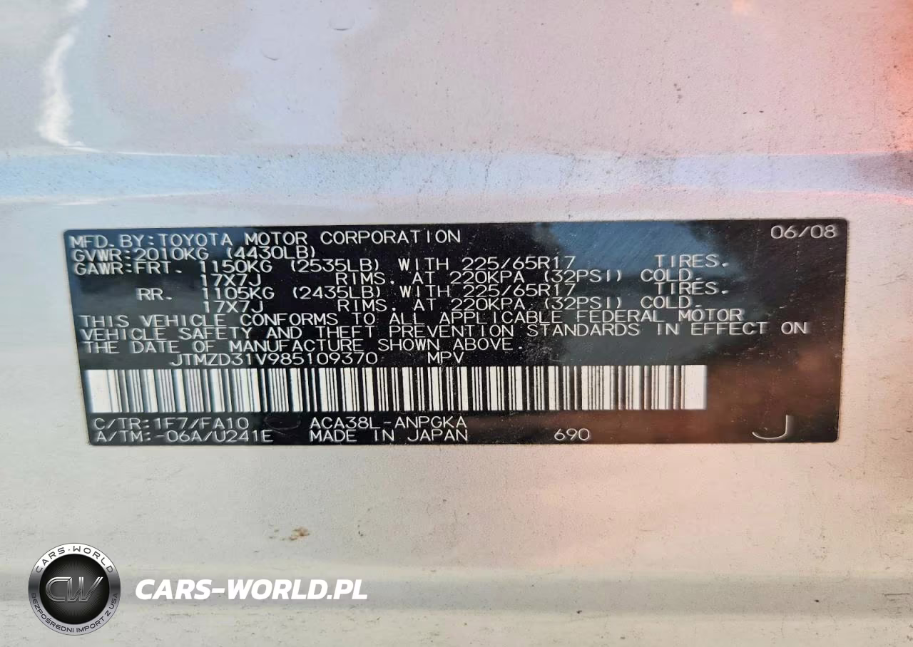 2008 Toyota Rav4 Limited VIN:JTMZD31V985109370 - 13