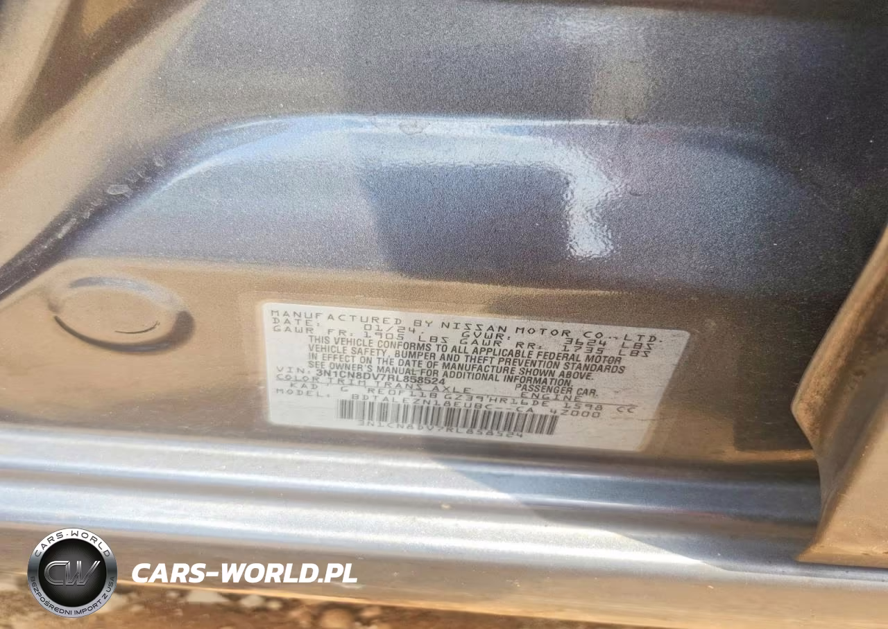 2024 Nissan Versa S VIN:3N1CN8DV7RL858524 - 12