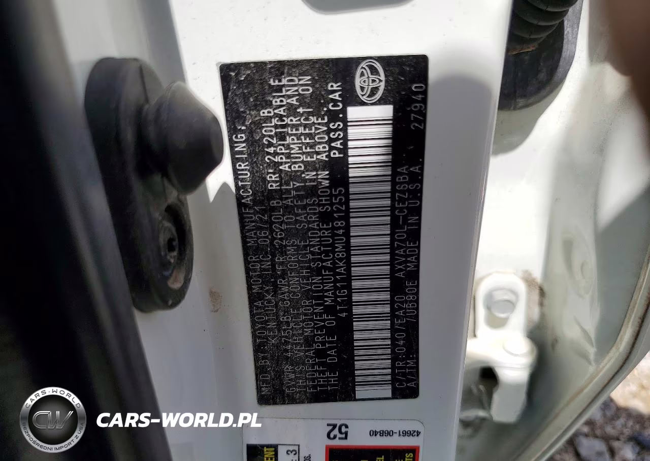 2021 Toyota Camry Se VIN:4T1G11AK8MU481255 - 12