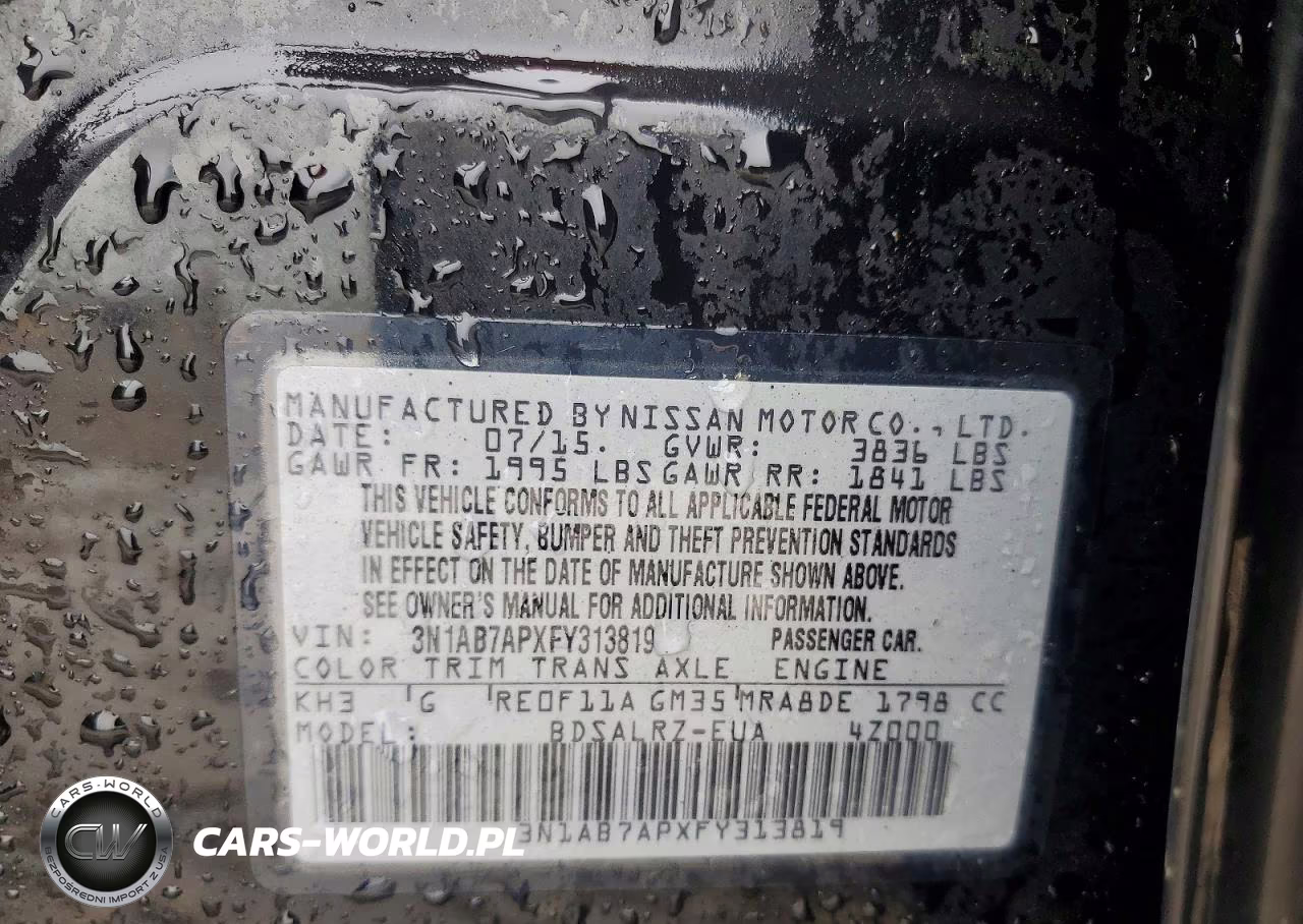 2015 Nissan Sentra Sr VIN:3N1AB7APXFY313819 - 13