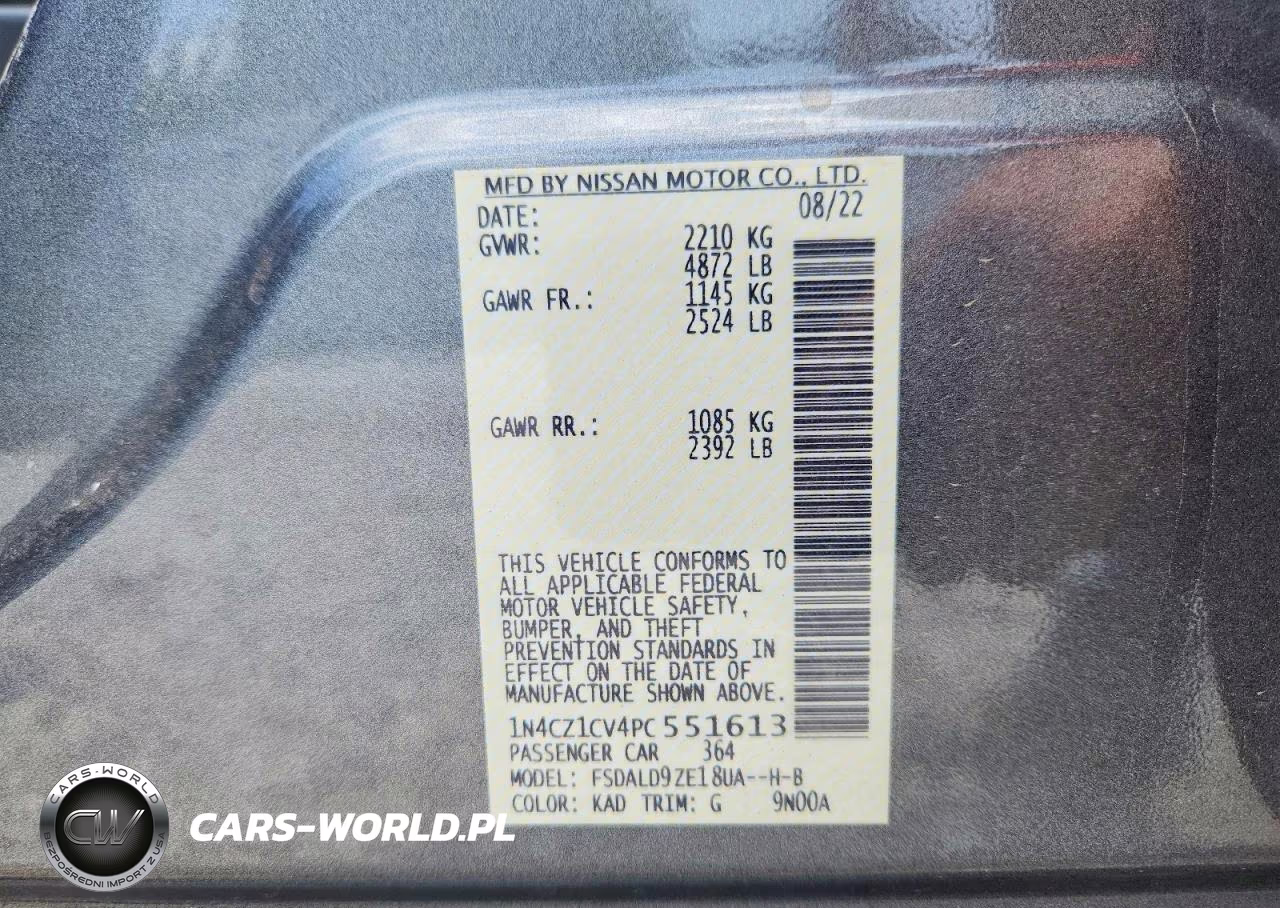 2023 Nissan Leaf Sv Plus VIN:1N4CZ1CV4PC551613 - 12