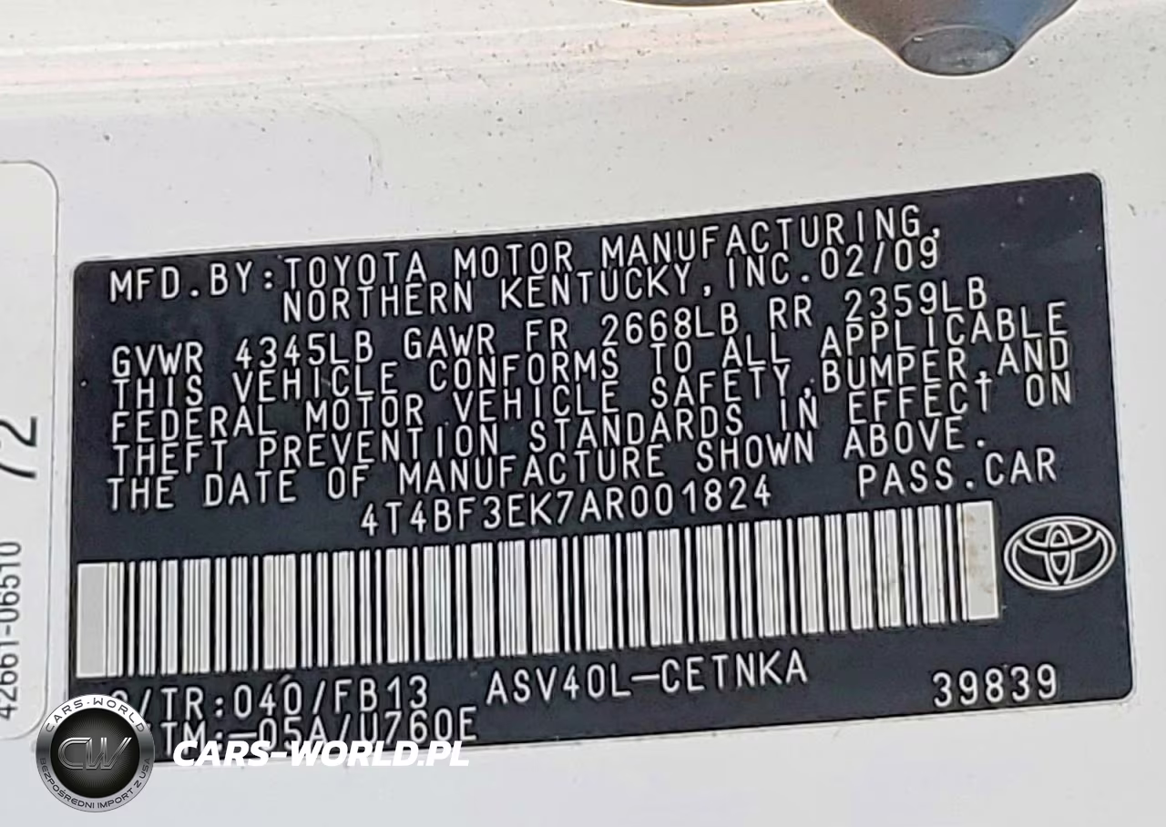 2010 Toyota Camry Le VIN:4T4BF3EK7AR001824 - 12