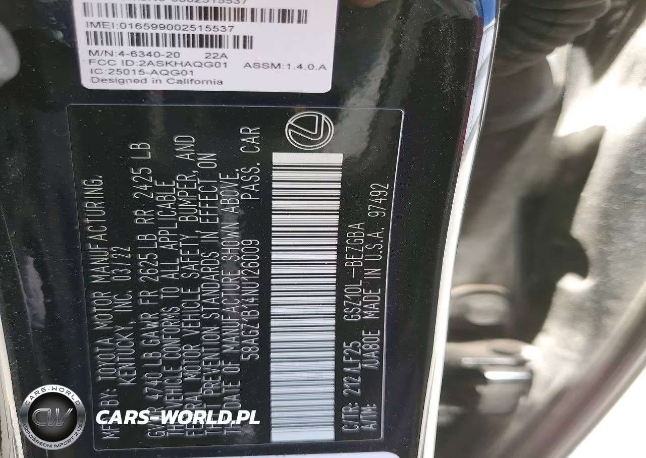2022 Lexus Es 350 F Sport VIN:58AGZ1B14NU126009 - 12