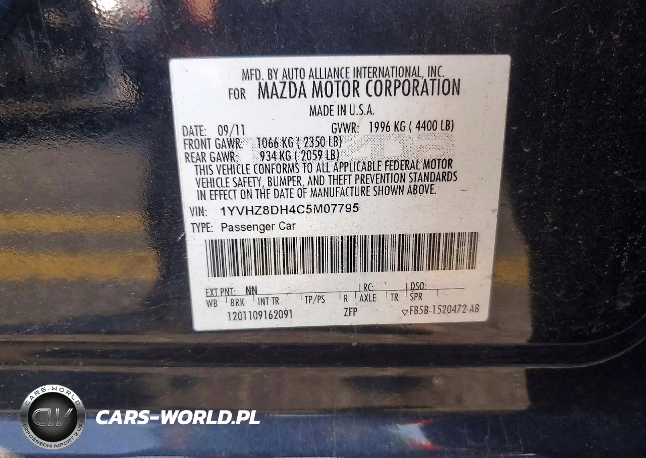 2012 Mazda 6 I VIN:1YVHZ8DH4C5M07795 - 13