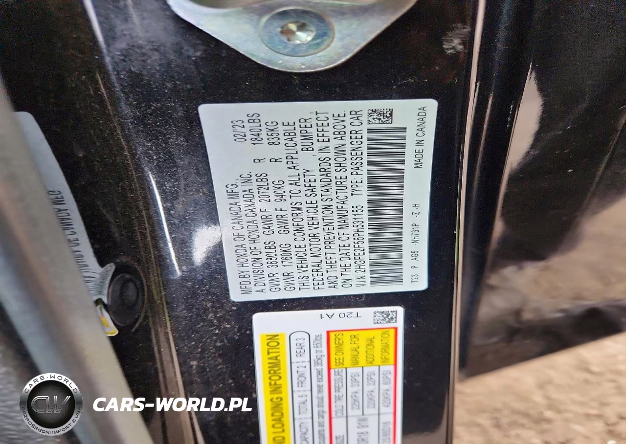 2023 Honda Civic Sport VIN:2HGFE2F56PH531155 - 13