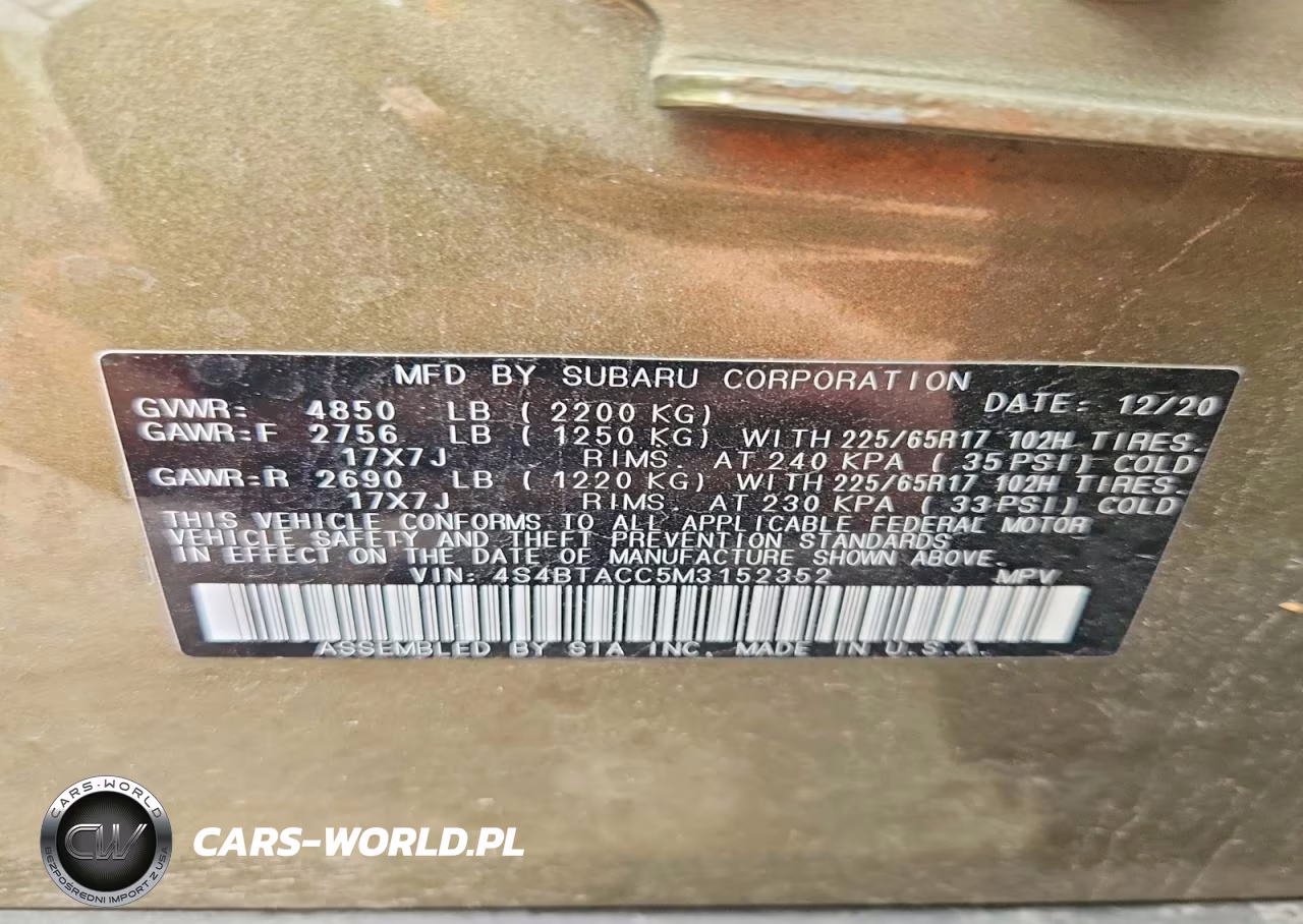 2021 Subaru Outback Premium VIN:4S4BTACC5M3152352 - 13