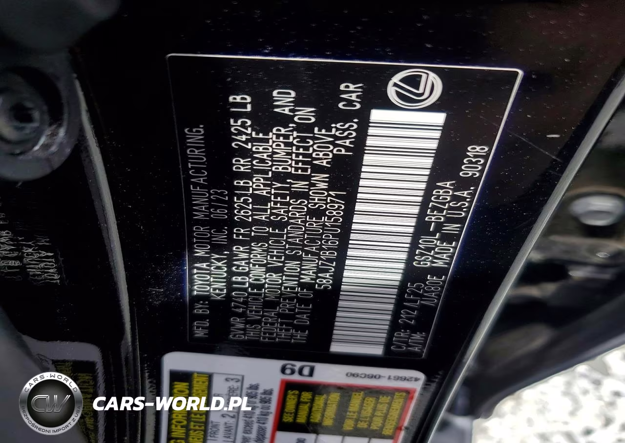 2023 Lexus Es 350 F Sport Handling VIN:58AJZ1B16PU158971 - 13