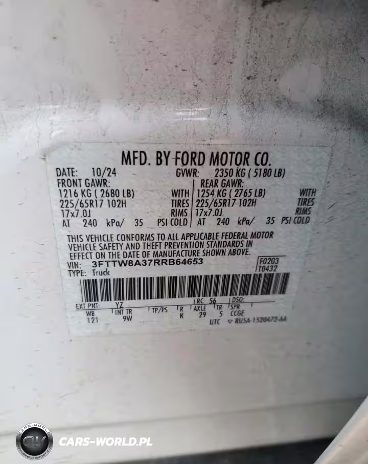 2024 Ford Maverick Xl VIN:3FTTW8A37RRB64653 - 12