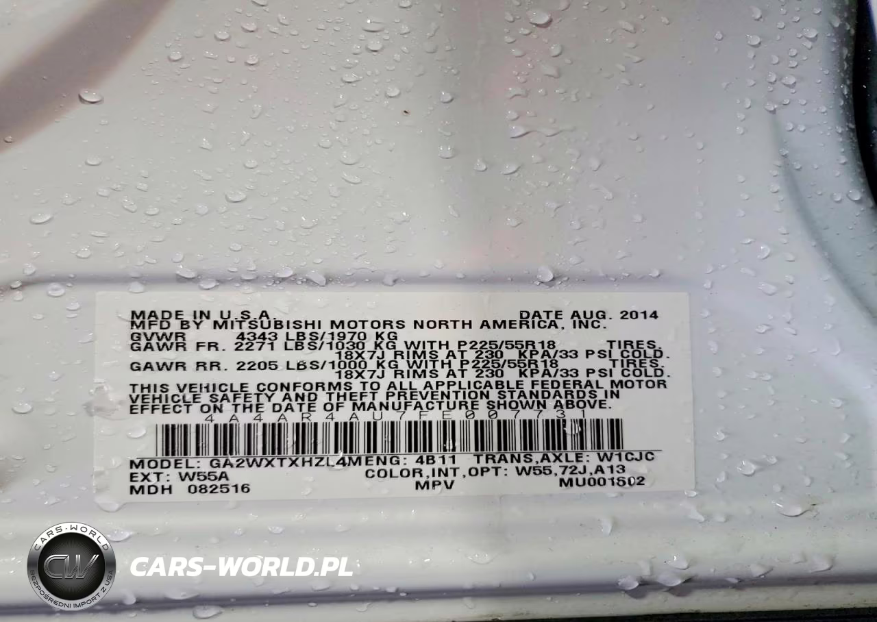 2015 Mitsubishi Outlander Sport Se VIN:4A4AR4AU7FE007731 - 13