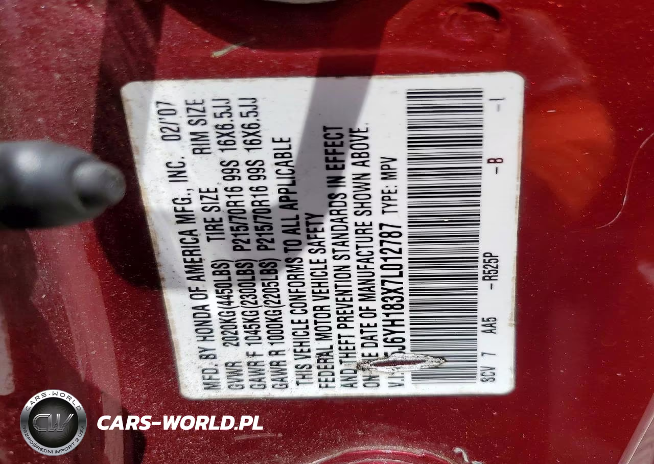 2007 Honda Element Lx VIN:5J6YH183X7L012787 - 13