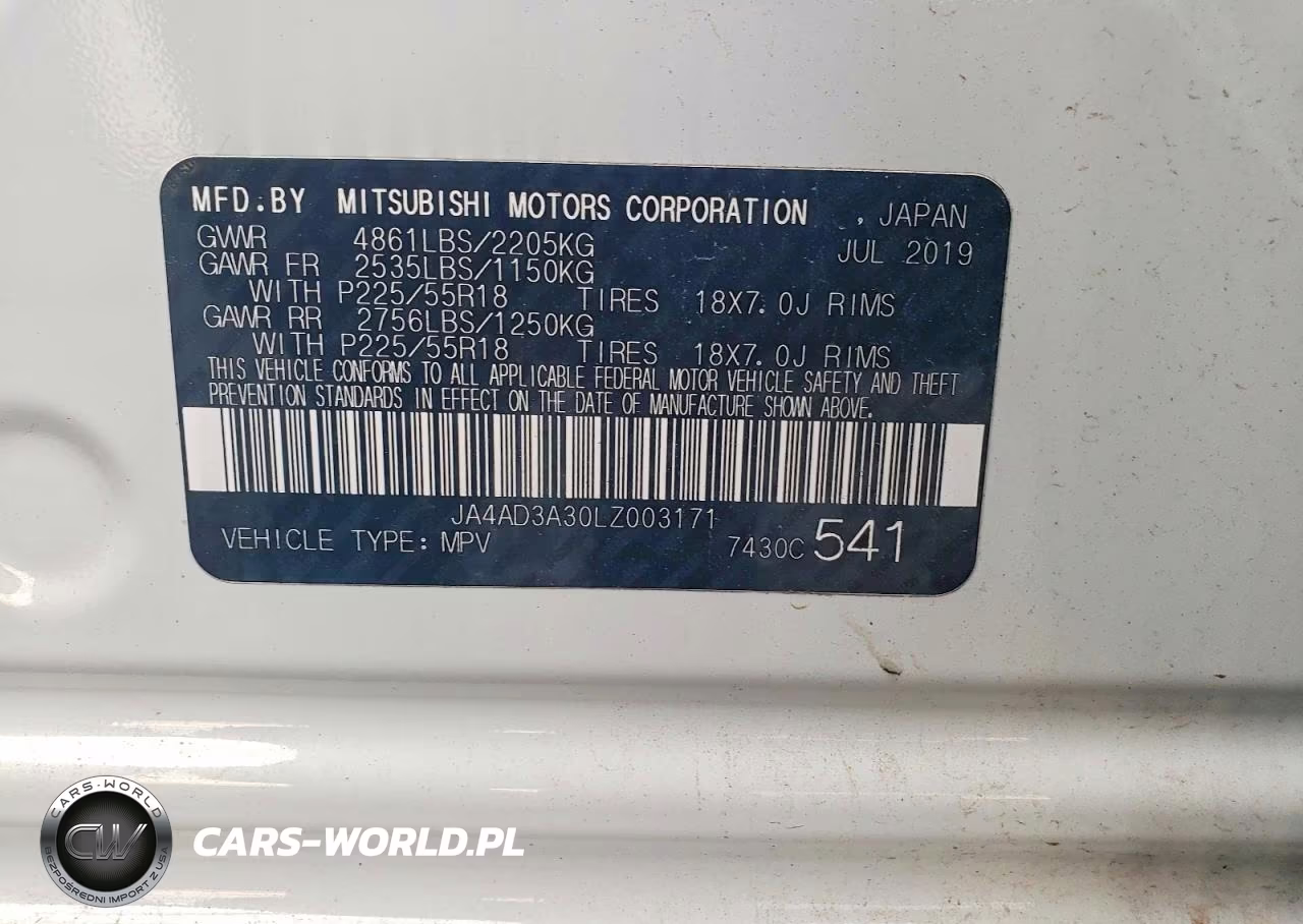 2020 Mitsubishi Outlander Se VIN:JA4AD3A30LZ003171 - 12