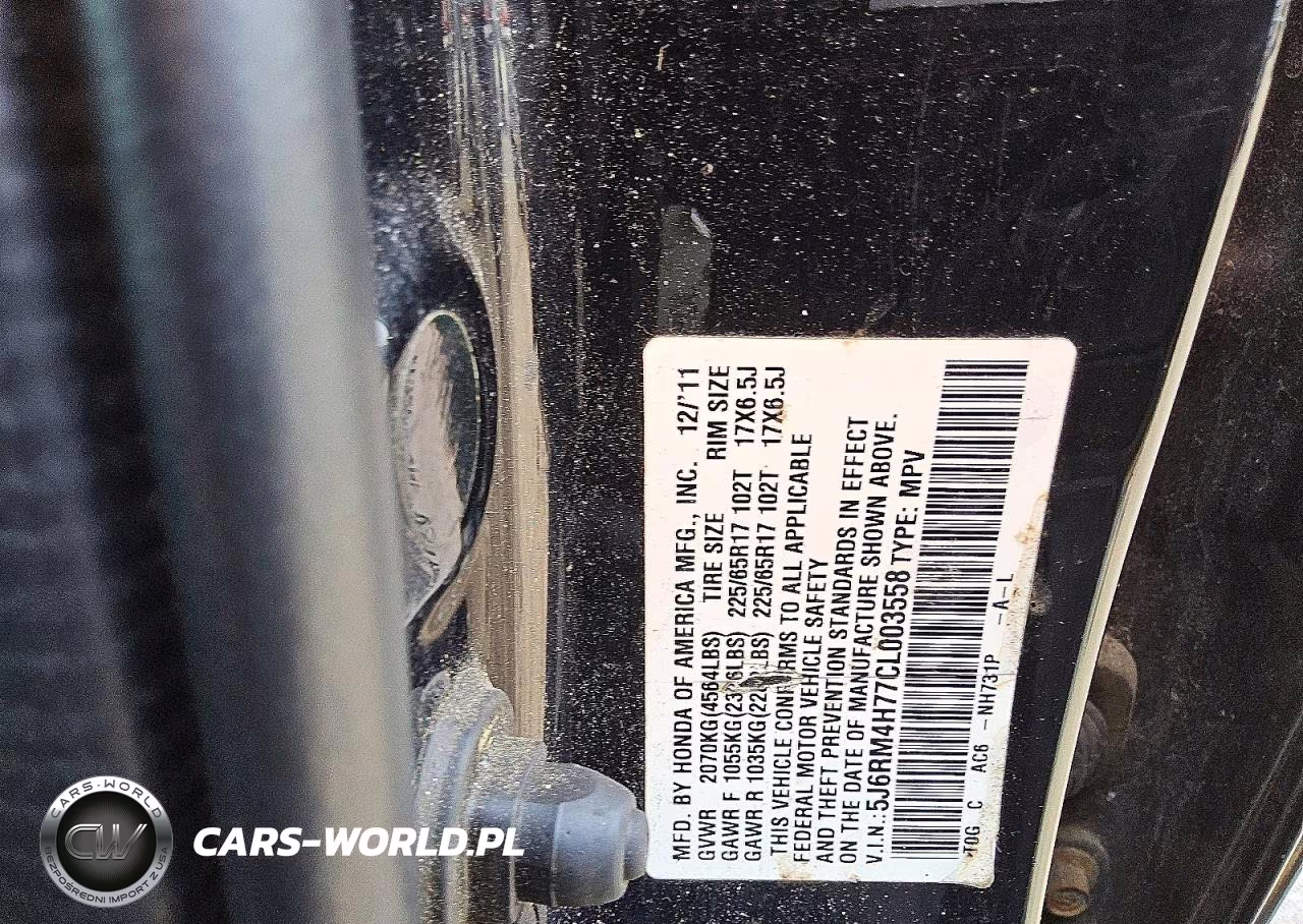 2012 Honda Cr-V Exl VIN:5J6RM4H77CL003558 - 13