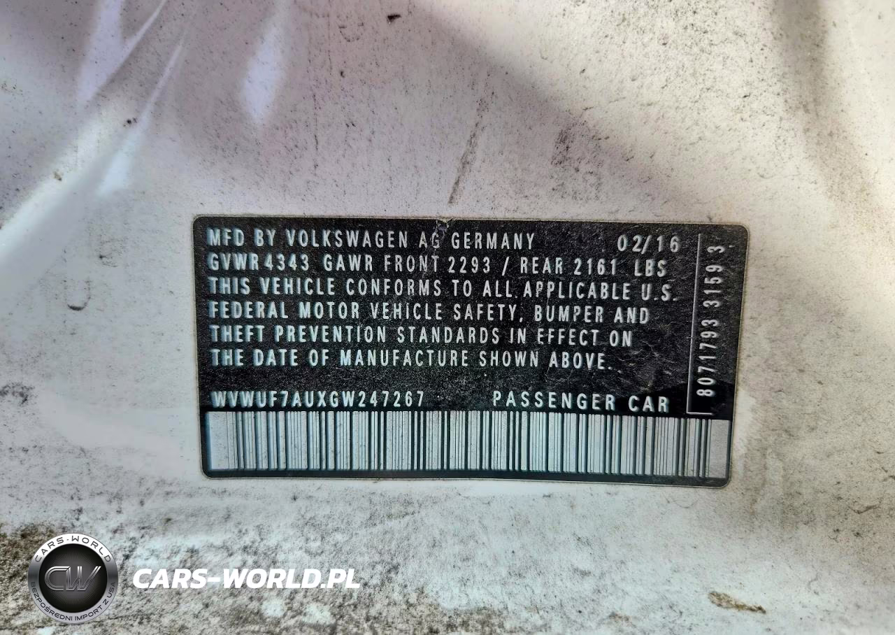 2016 Volkswagen Golf R VIN:WVWUF7AUXGW247267 - 12