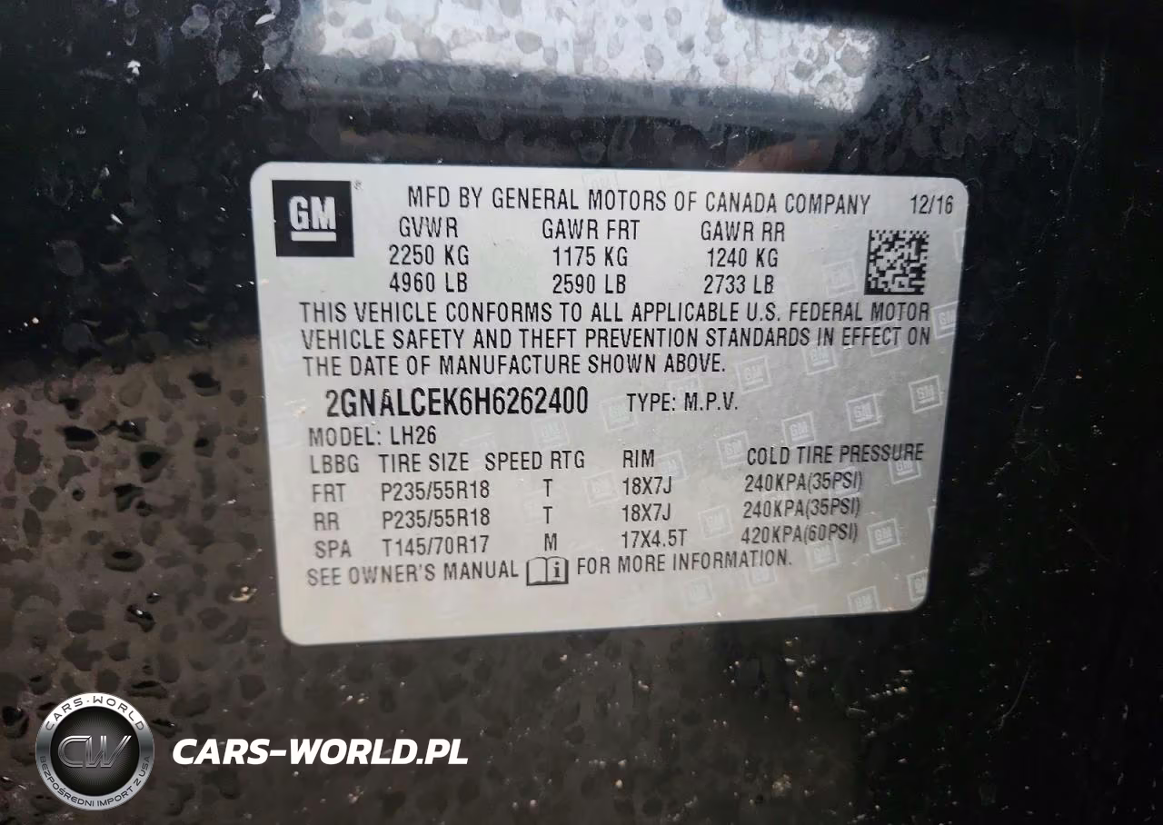 2017 Chevrolet Equinox Lt VIN:2GNALCEK6H6262400 - 12