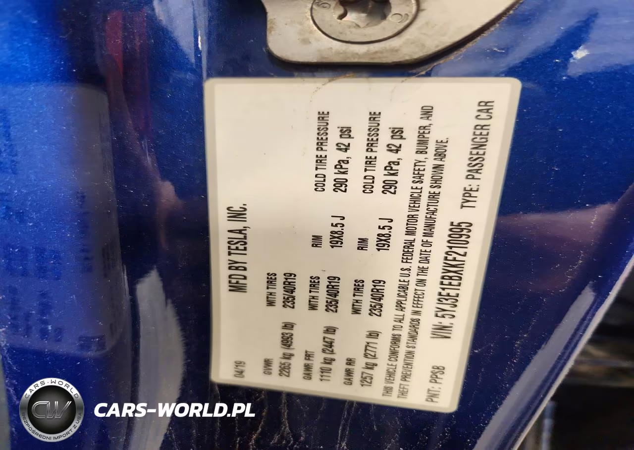 2019 Tesla Model 3 VIN:5YJ3E1EBXKF210995 - 13