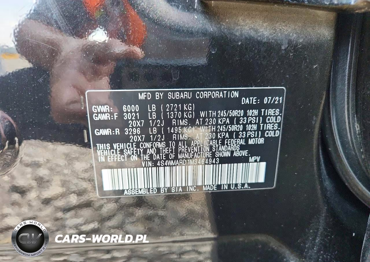 2021 Subaru Ascent Touring VIN:4S4WMARD1M3464943 - 13
