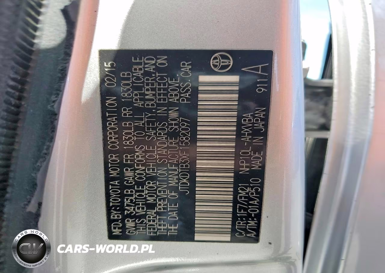 2015 Toyota Prius C Two VIN:JTDKDTB3XF1582097 - 12