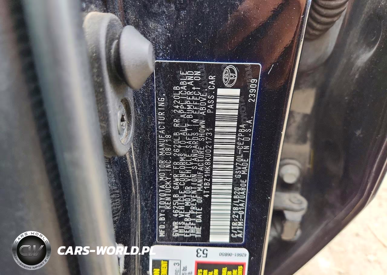 2019 Toyota Camry Xse V6 VIN:4T1BZ1HK8KU021731 - 12