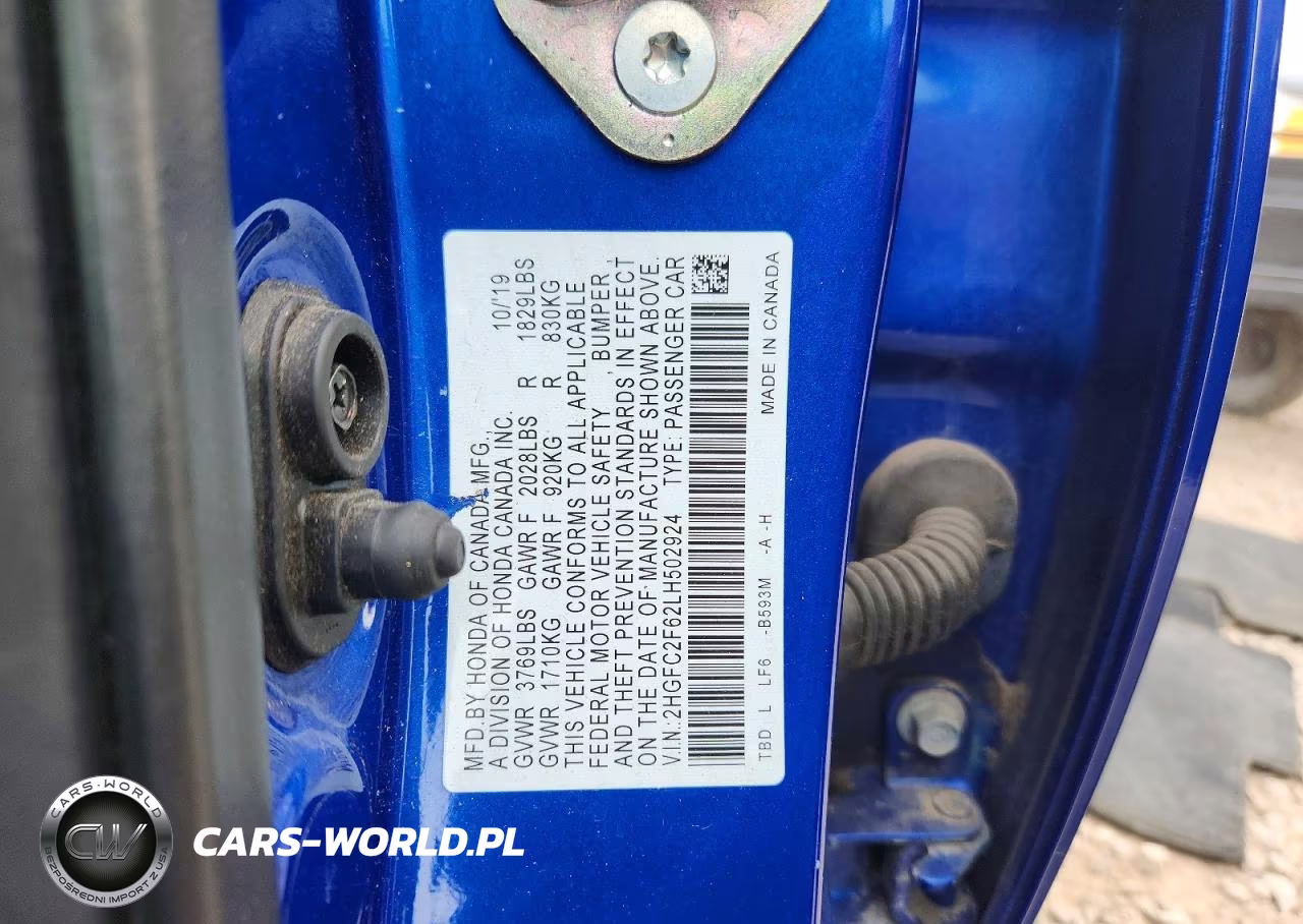 2020 Honda Civic Lx VIN:2HGFC2F62LH502924 - 13