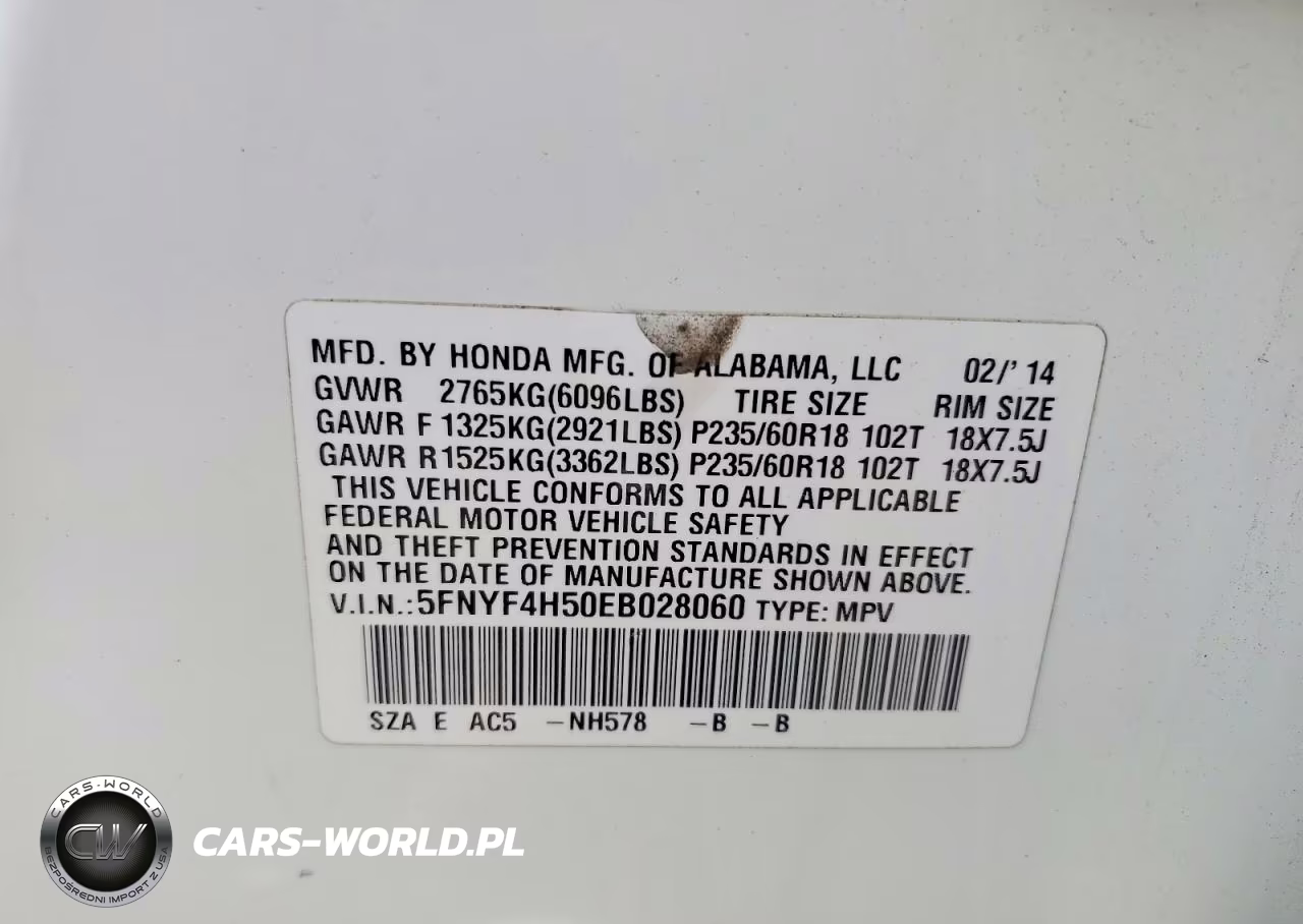 2014 Honda Pilot Exl VIN:5FNYF4H50EB028060 - 13