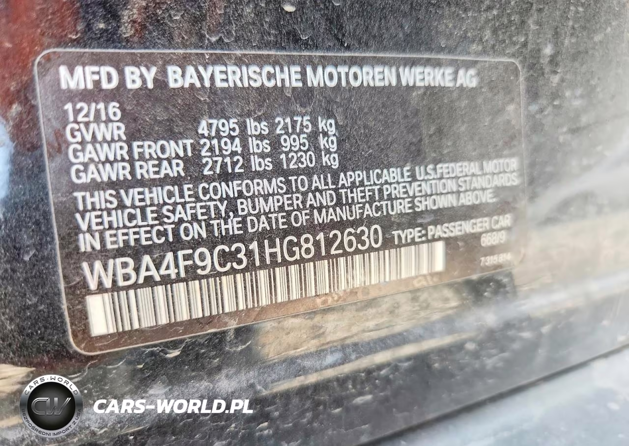 2017 BMW 430Xi Gran Coupe VIN:WBA4F9C31HG812630 - 12