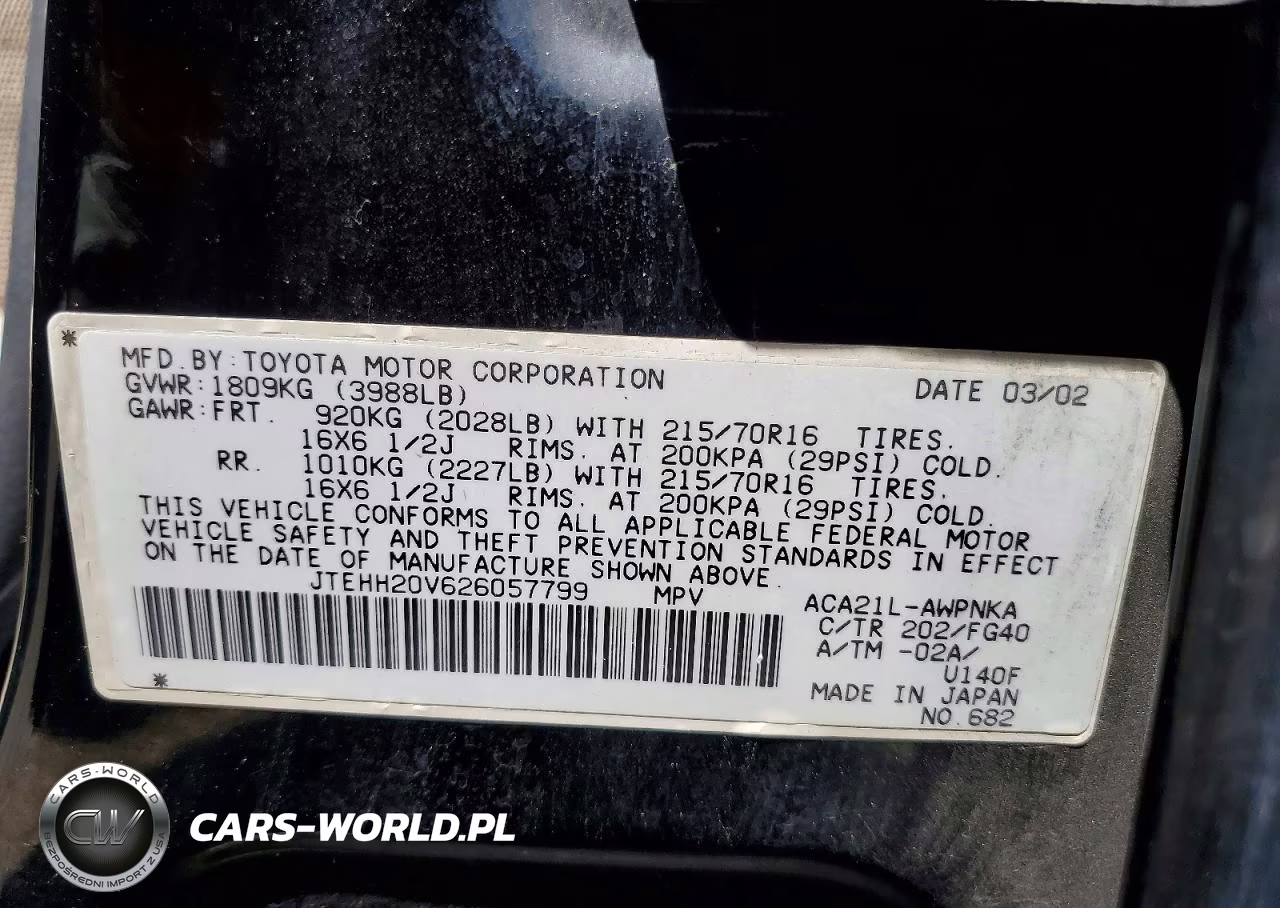 2002 Toyota Rav4 Base VIN:JTEHH20V626057799 - 13
