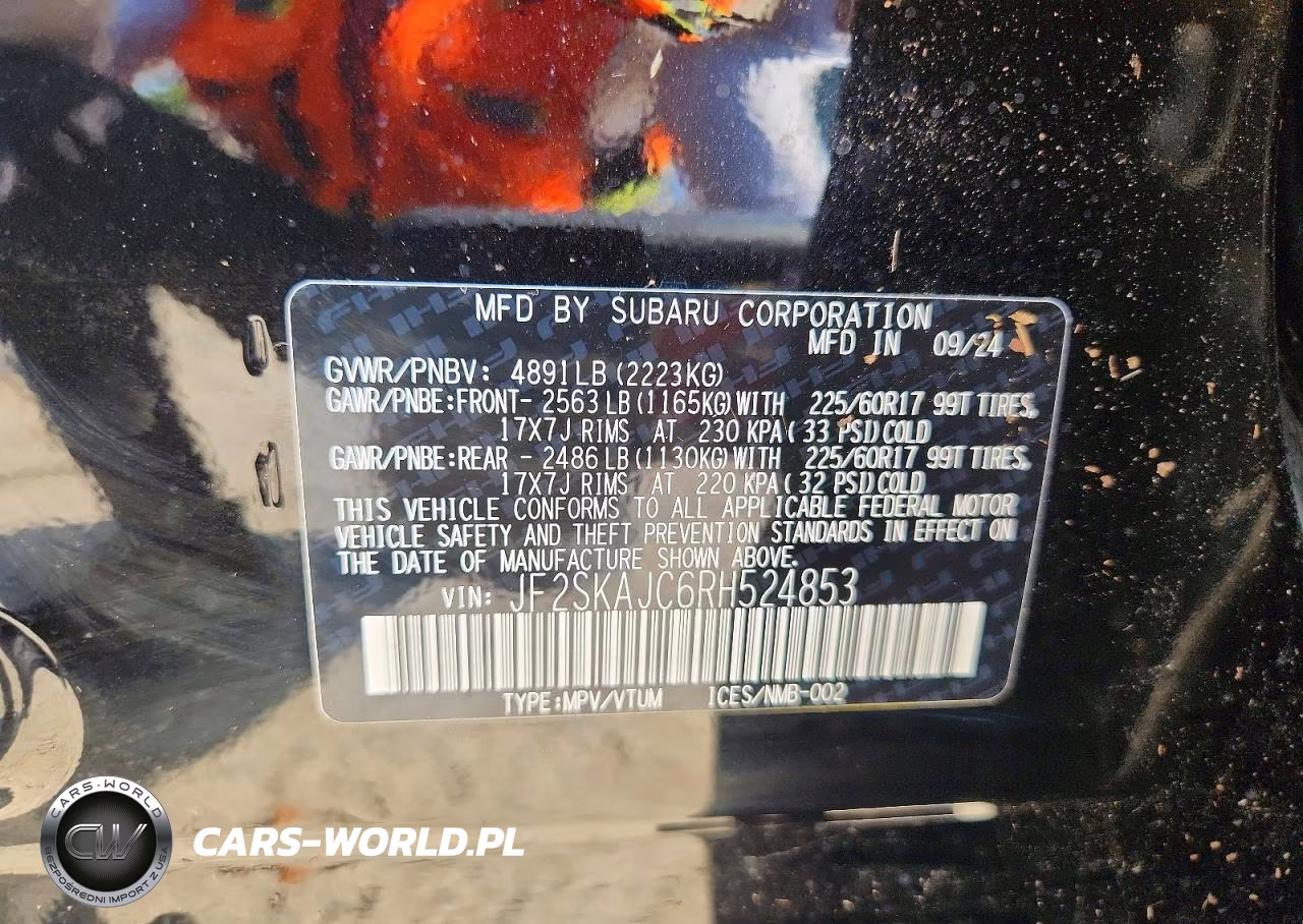 2024 Subaru Forester Wilderness VIN:JF2SKAJC6RH524853 - 14
