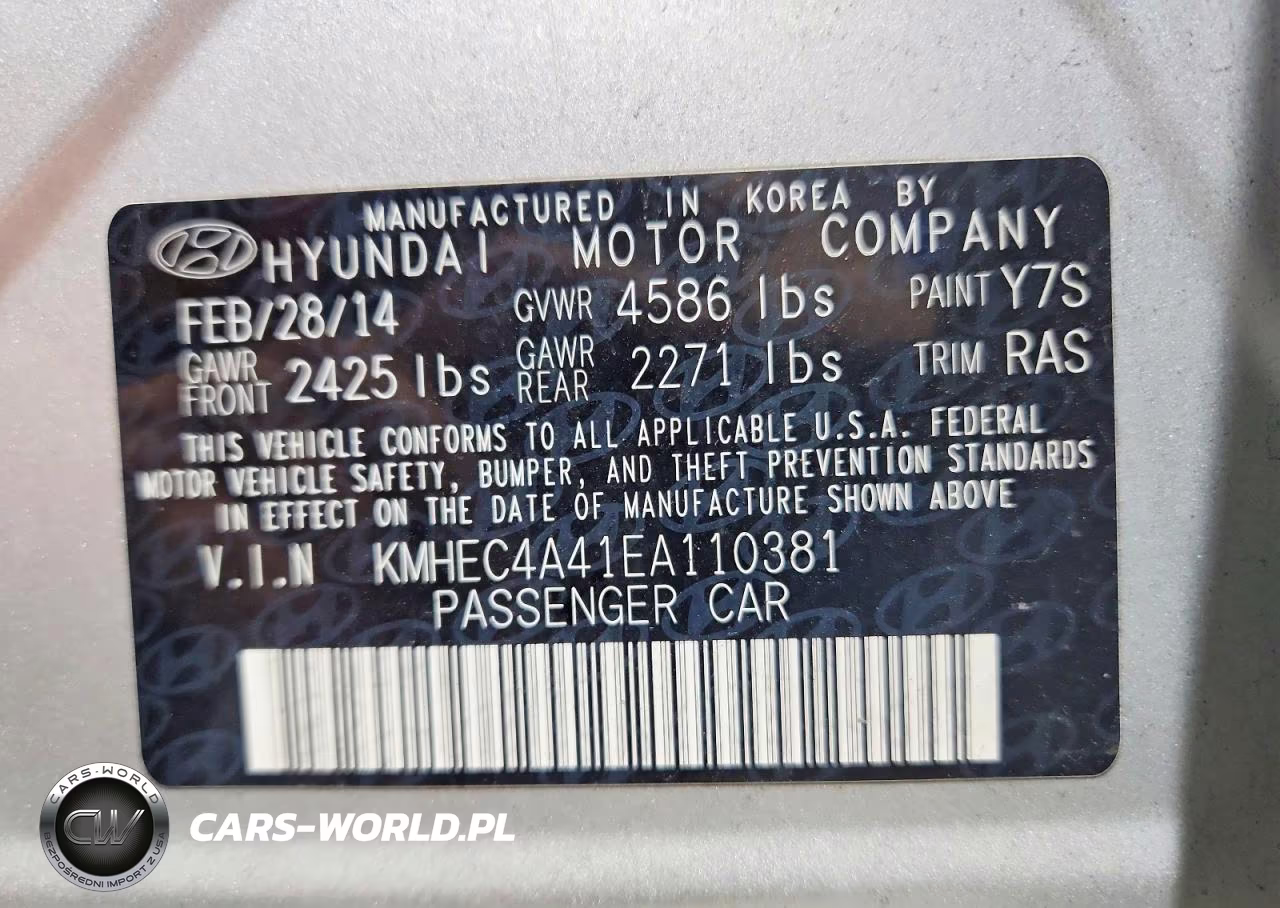 2014 Hyundai Sonata Hybrid VIN:KMHEC4A41EA110381 - 12