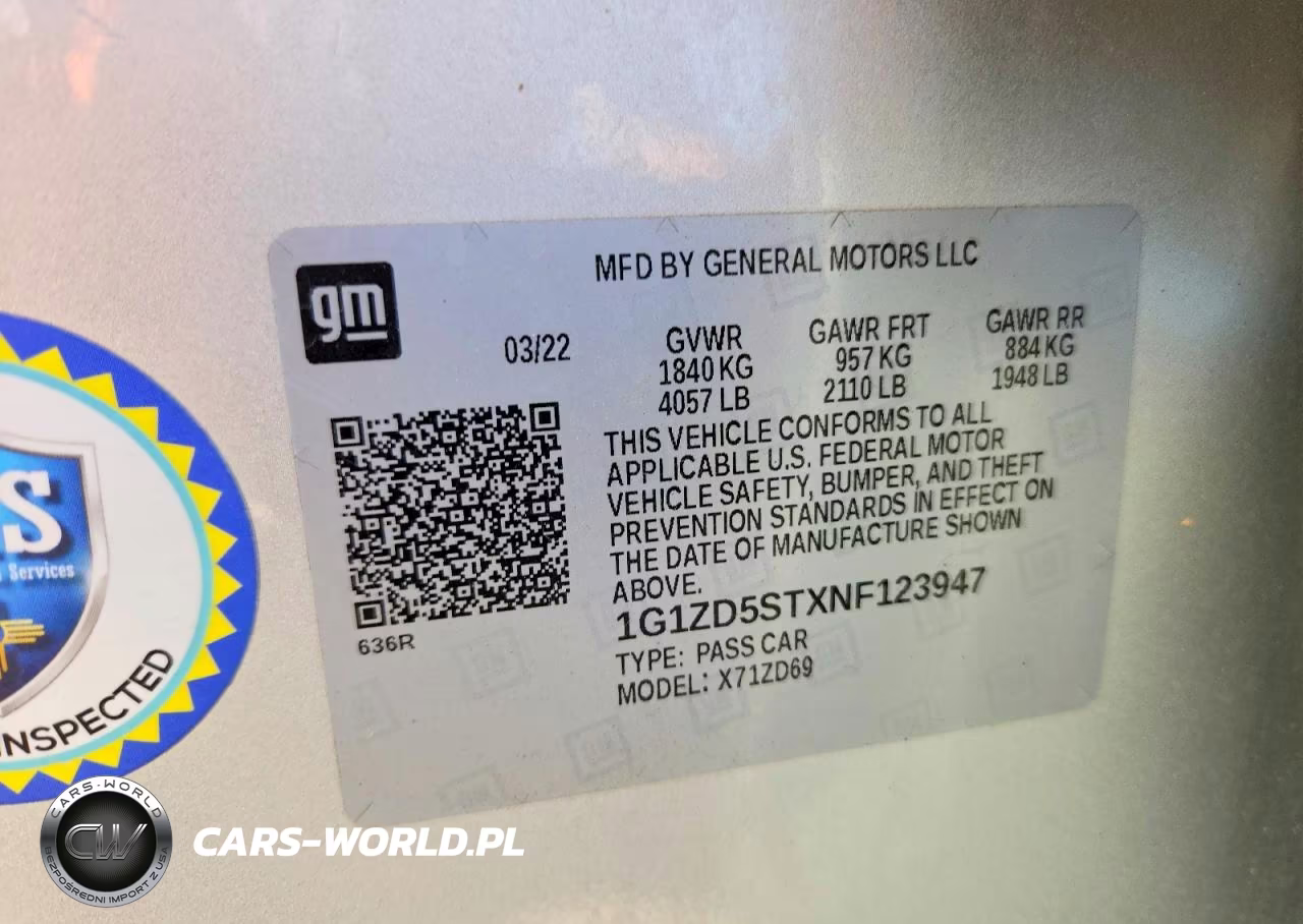 2022 Chevrolet Malibu Lt VIN:1G1ZD5STXNF123947 - 13