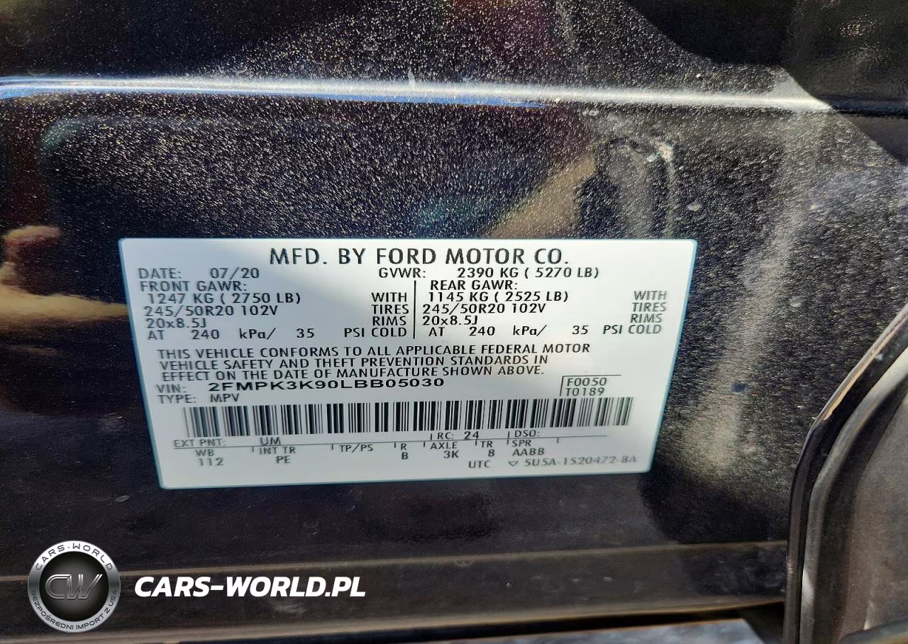 2020 Ford Edge Titanium VIN:2FMPK3K90LBB05030 - 12