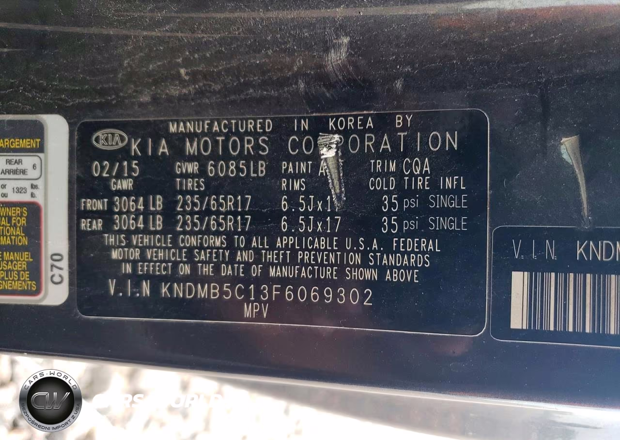 2015 Kia Sedona Lx VIN:KNDMB5C13F6069302 - 13