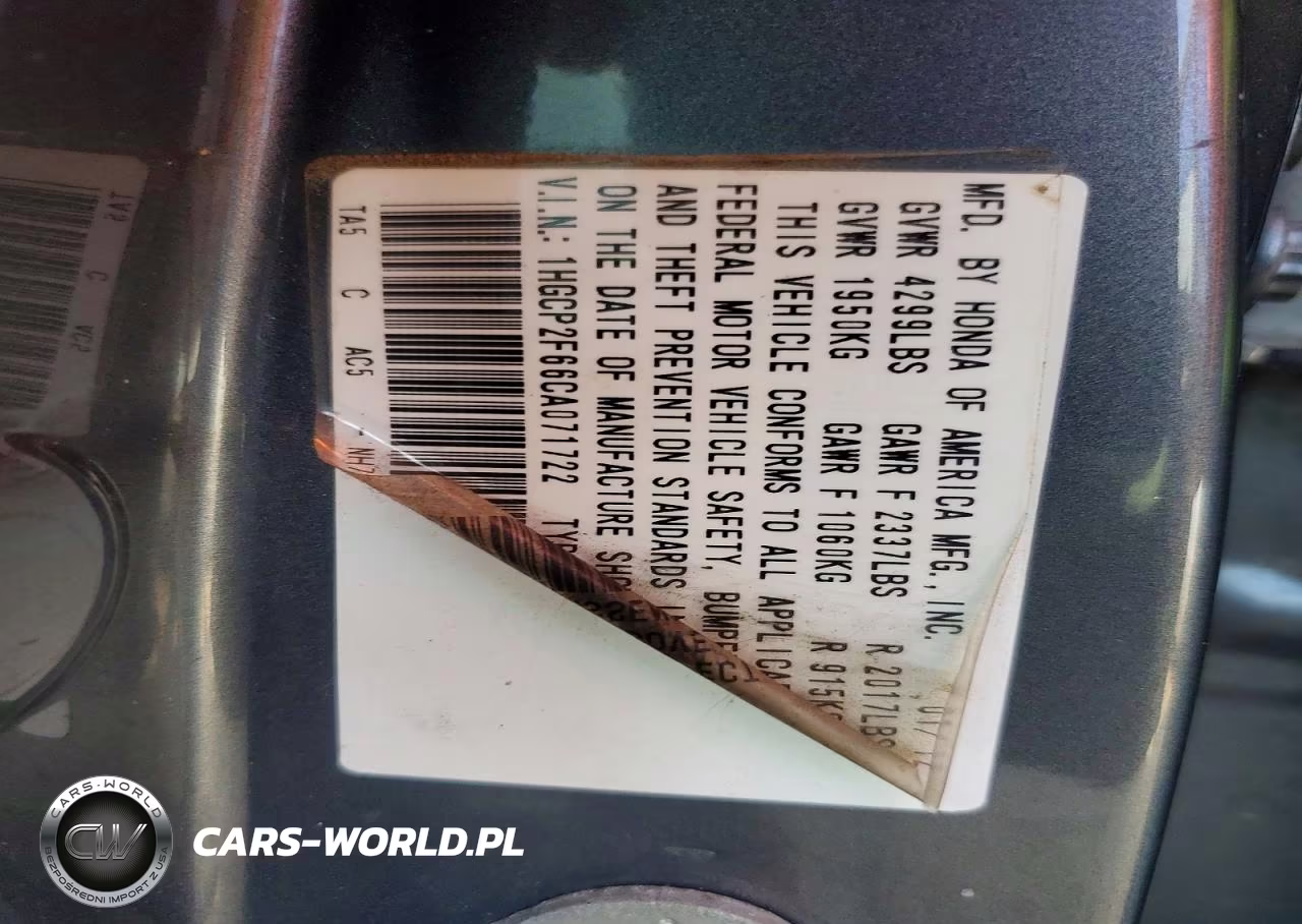 2012 Honda Accord Se VIN:1HGCP2F66CA071722 - 12