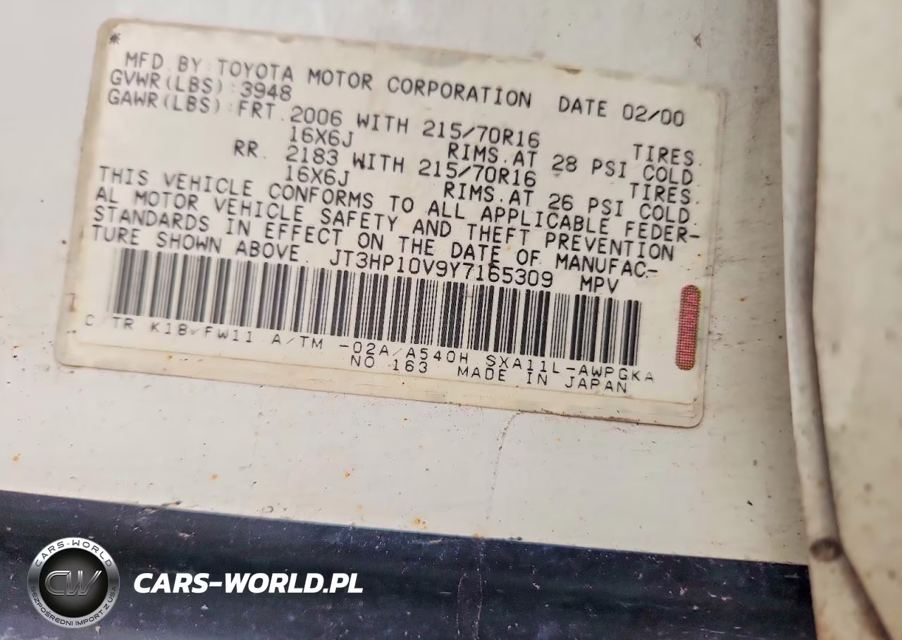 2000 Toyota Rav4 Base VIN:JT3HP10V9Y7165309 - 13