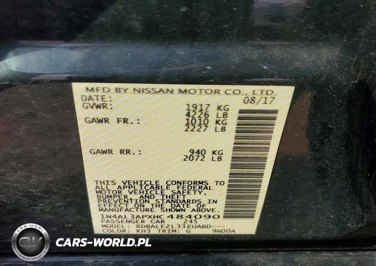 2017 Nissan Altima 2.5 S VIN:1N4AL3APXHC484090 - 12
