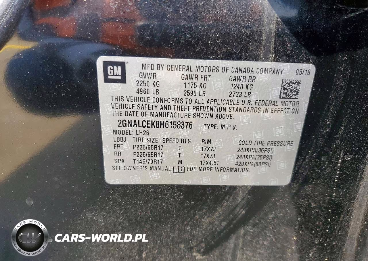 2017 Chevrolet Equinox Lt VIN:2GNALCEK8H6158376 - 13