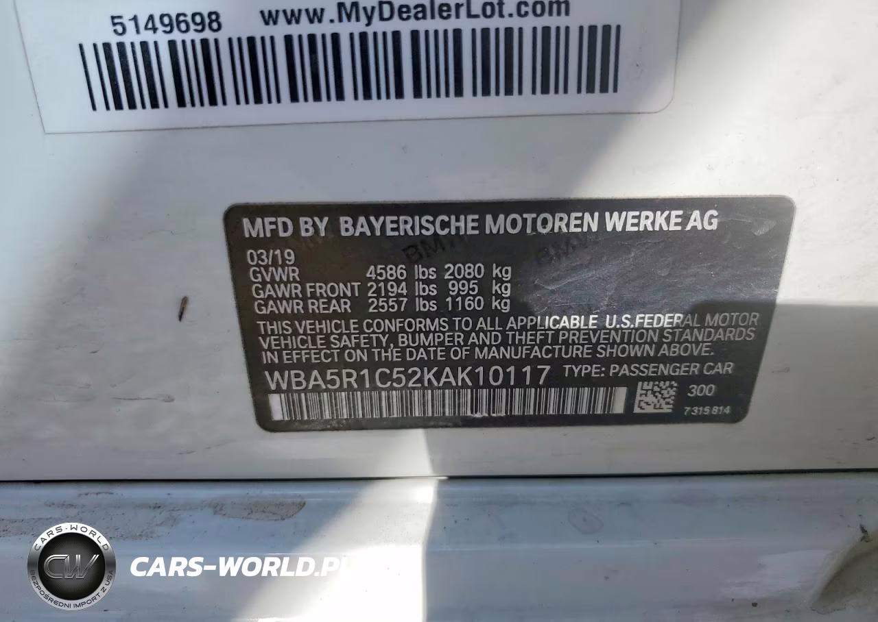 2019 BMW 330I VIN:WBA5R1C52KAK10117 - 12