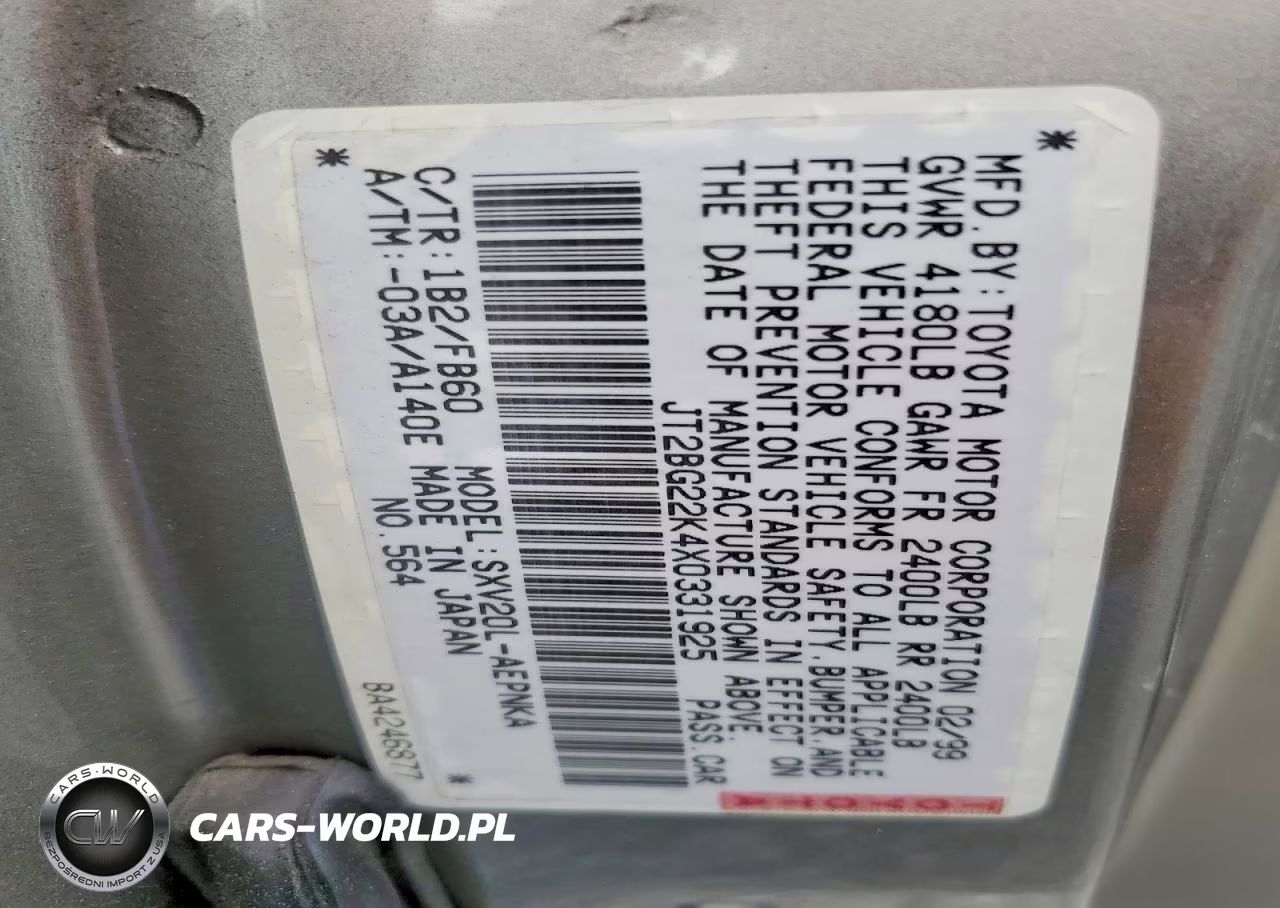 1999 Toyota Camry Le VIN:JT2BG22K4X0331925 - 12