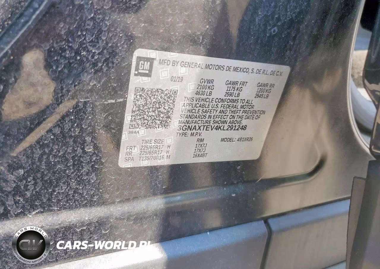 2019 Chevrolet Equinox Lt VIN:3GNAXTEV4KL291248 - 14