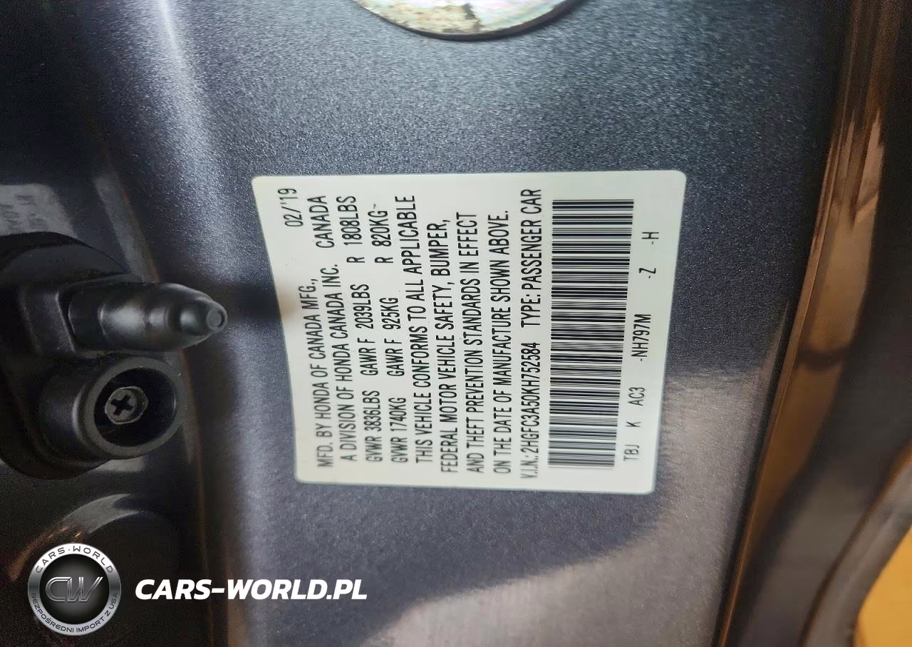 2019 Honda Civic Si VIN:2HGFC3A50KH752584 - 12