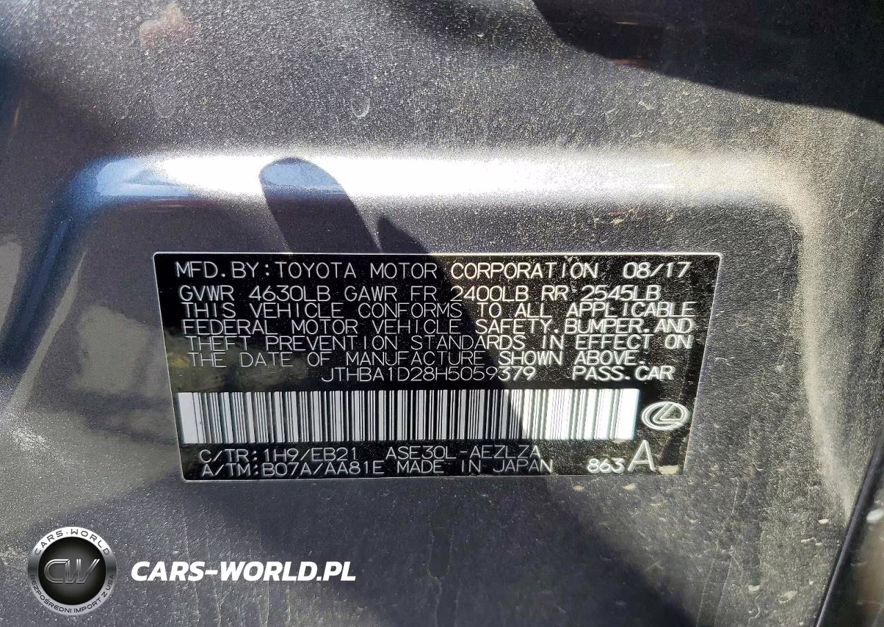 2017 Lexus Is 200T VIN:JTHBA1D28H5059379 - 12