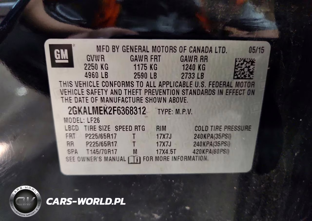 2015 GMC Terrain Sle VIN:2GKALMEK2F6368312 - 13