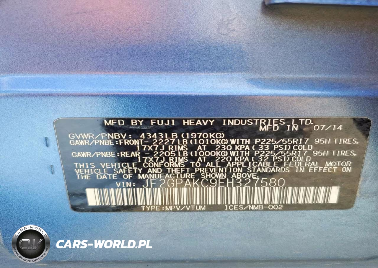 2014 Subaru Xv Crosstrek 2.0 Limited VIN:JF2GPAKC9EH327580 - 13