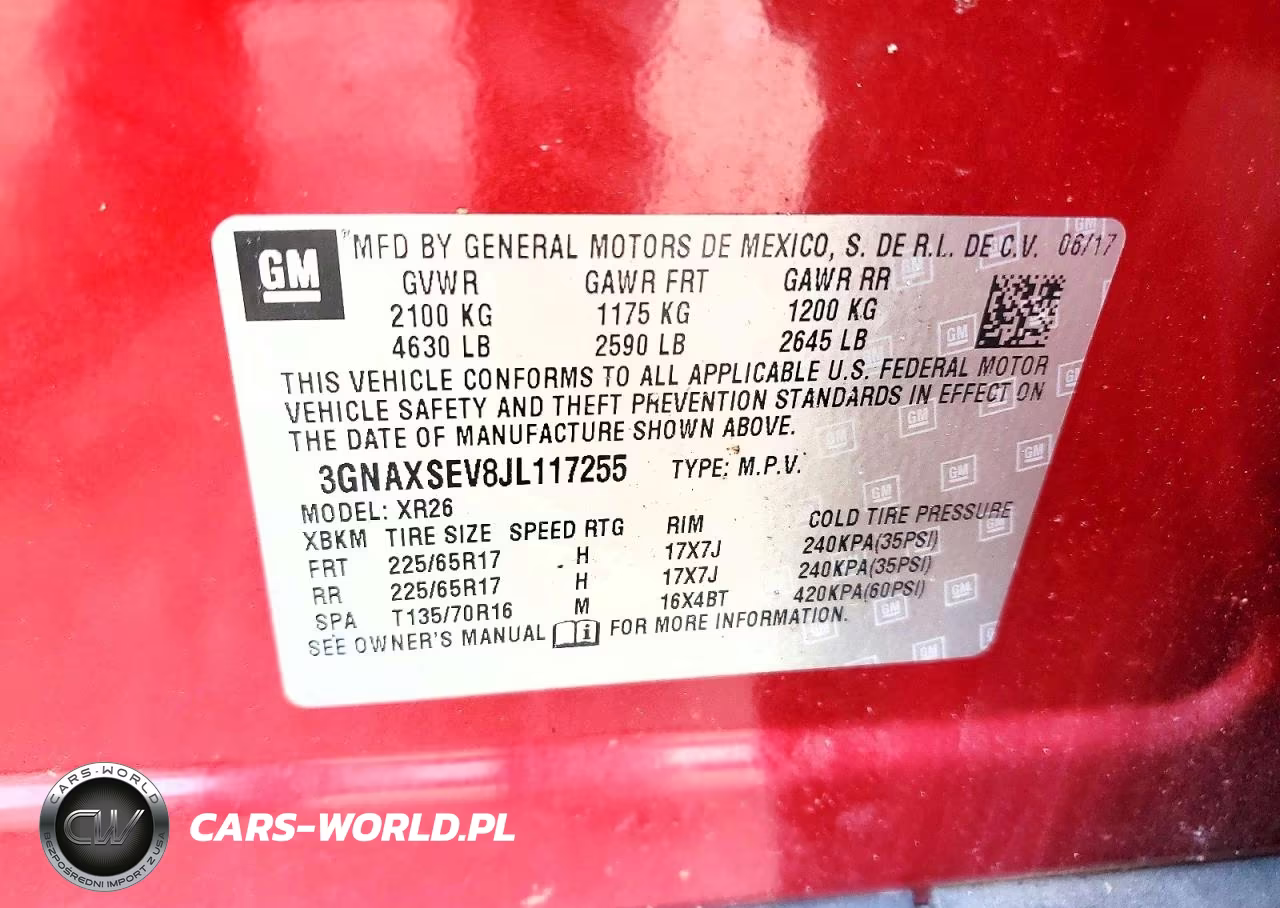 2018 Chevrolet Equinox Lt VIN:3GNAXSEV8JL117255 - 13
