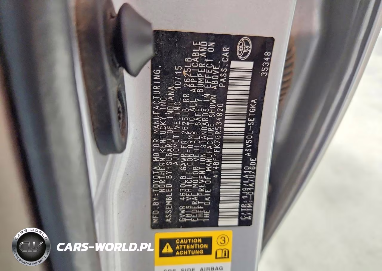 2016 Toyota Camry Xle VIN:4T4BF1FK7GR534820 - 12
