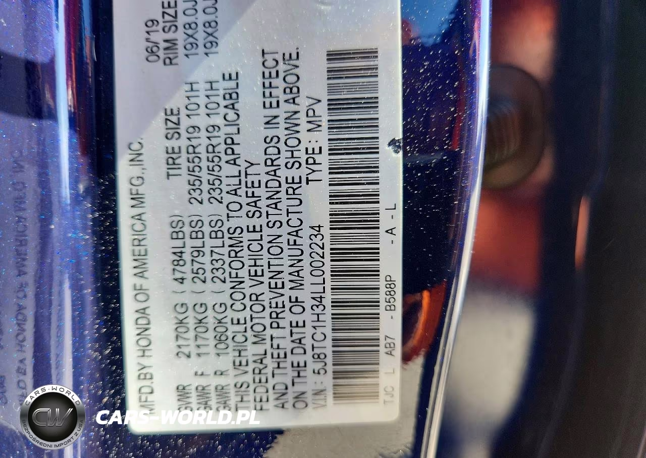 2020 Acura Rdx VIN:5J8TC1H34LL002234 - 13