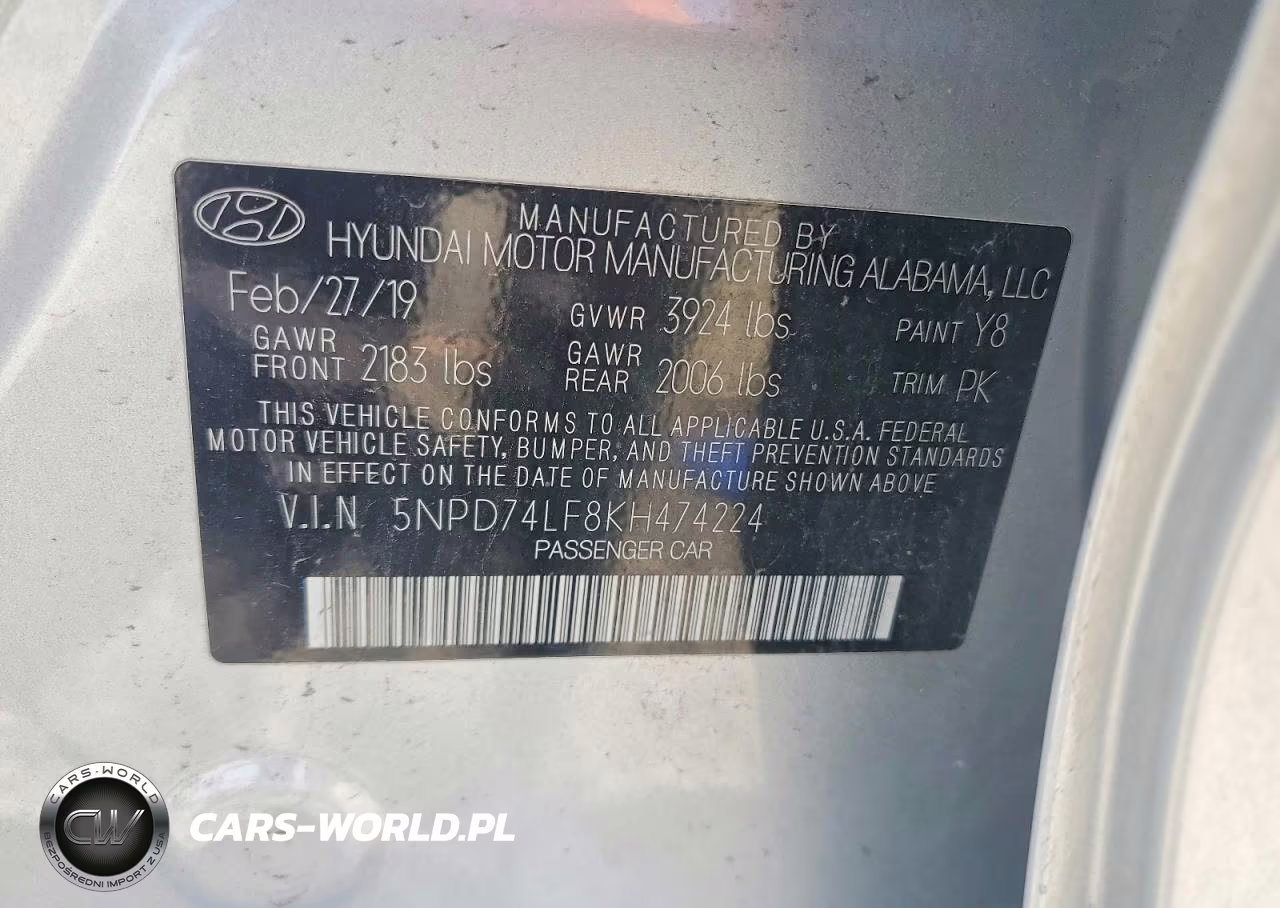 2019 Hyundai Elantra Se VIN:5NPD74LF8KH474224 - 12