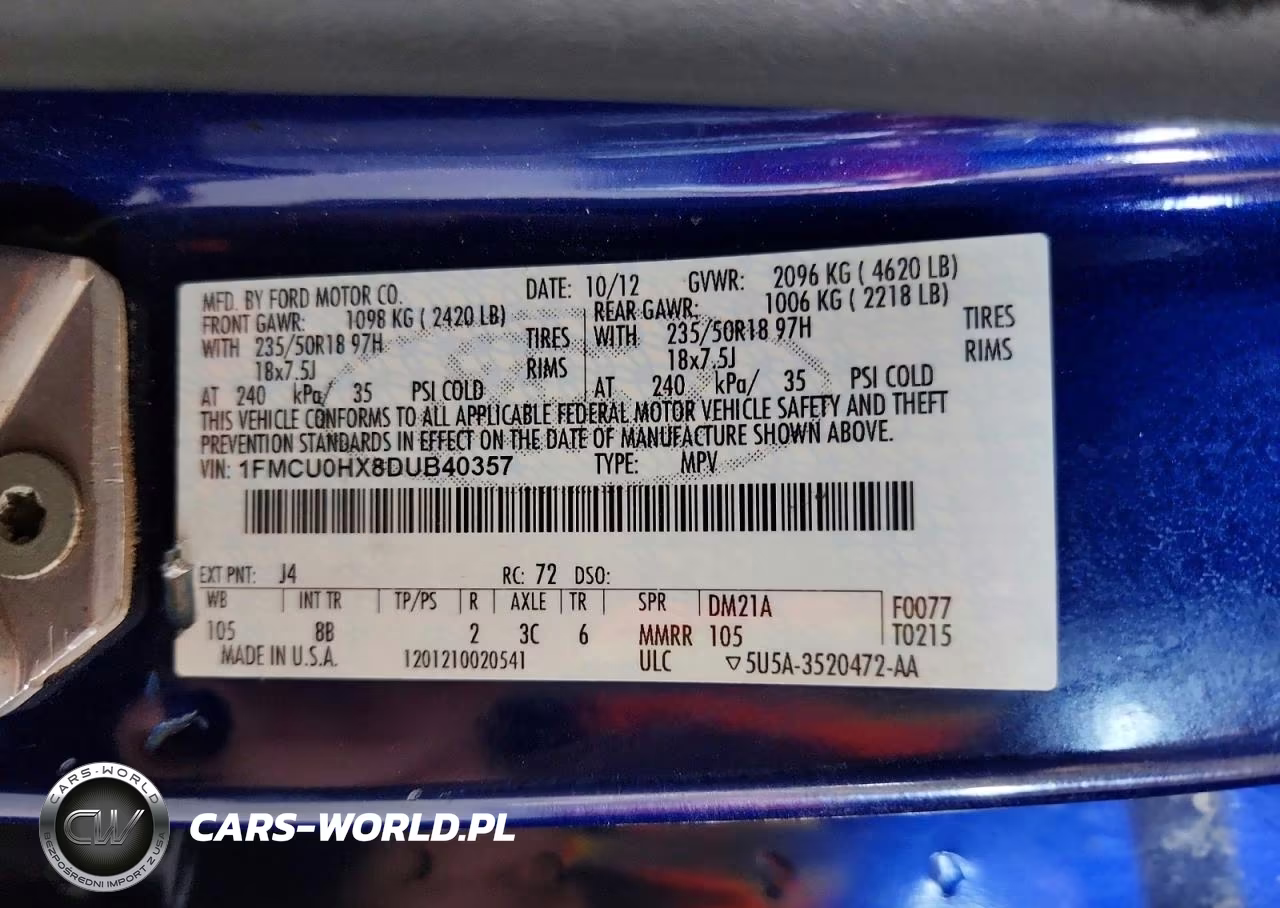 2013 Ford Escape Sel VIN:1FMCU0HX8DUB40357 - 13