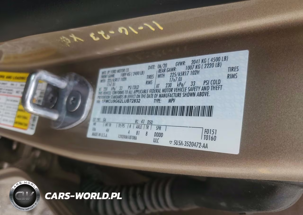 2020 Ford Escape Se VIN:1FMCU9G62LUB72832 - 13