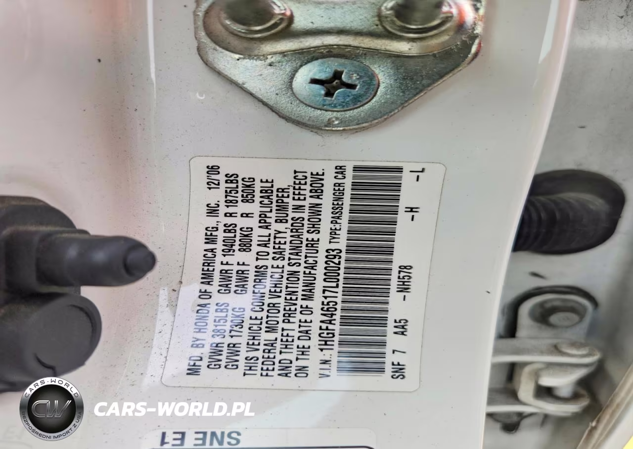 2007 Honda Civic Gx VIN:1HGFA46517L000293 - 12